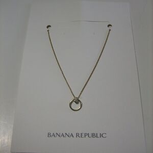 Banana Republic Gold Circle Crystal Necklace
